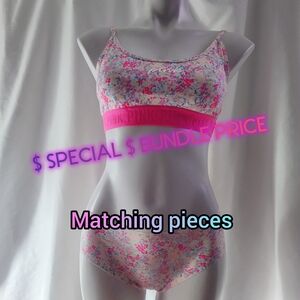 Brand NEW PINK/VS Floral Sports Bra & Cheekster Set